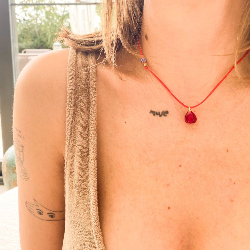 Red String No.4 Pomegranate Seed Necklace / Bracelet