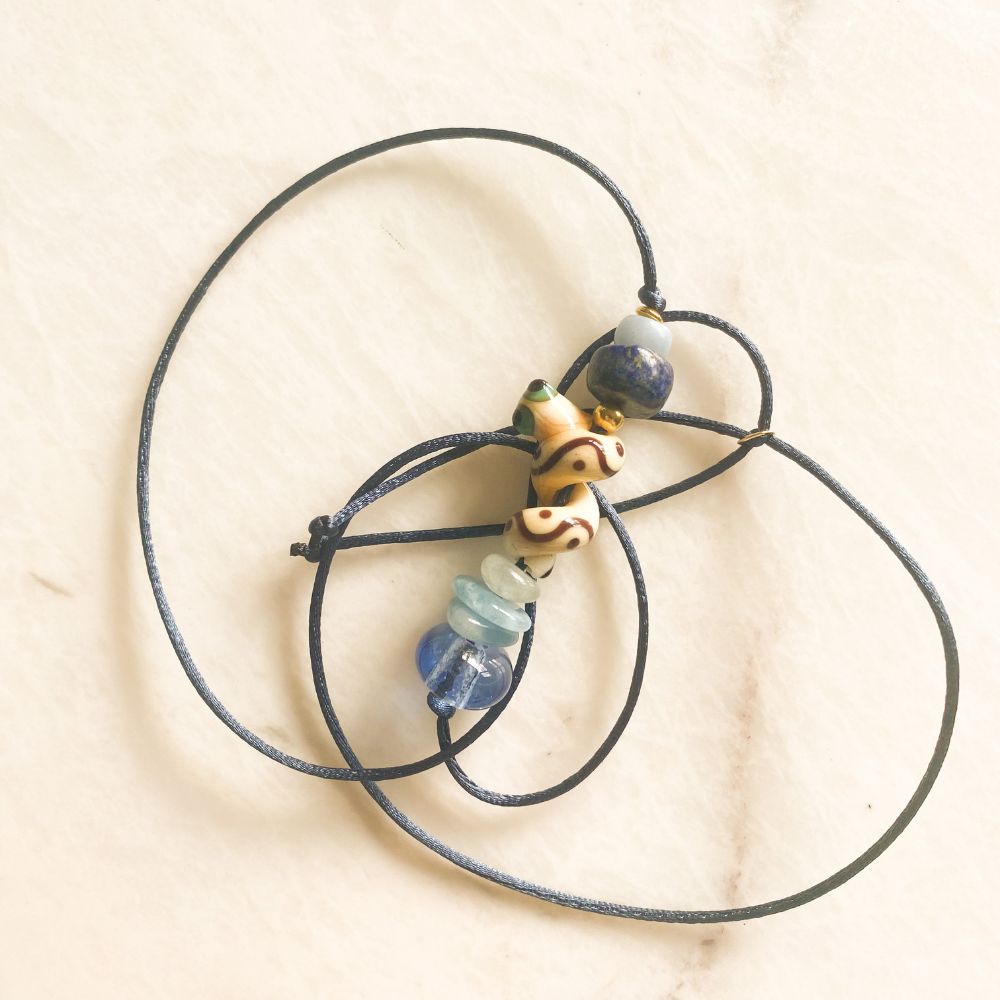 Plenty Aquamarine Angelite Lapis Lazuli Bracelet