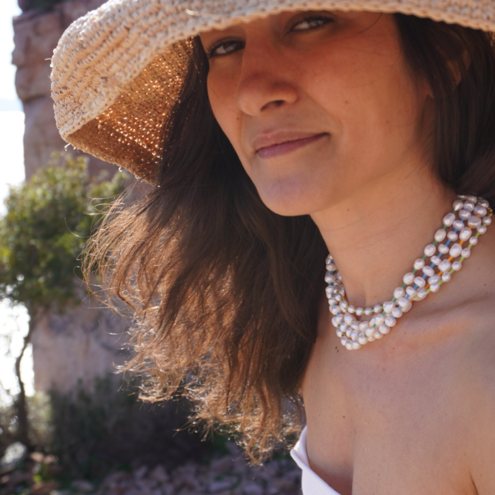 Joyful Pearls Lime Necklace
