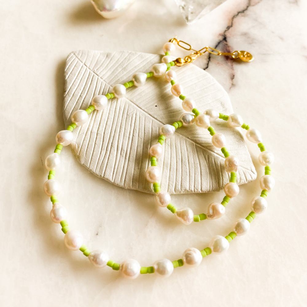 Joyful Pearls Lime Kolye