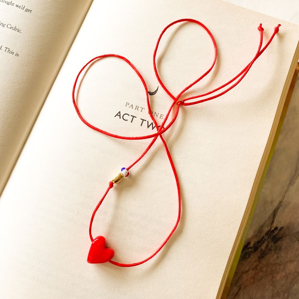 Red String No.3 – 925 ayar gümüş ve cam boncuk detaylı kolye-bileklik