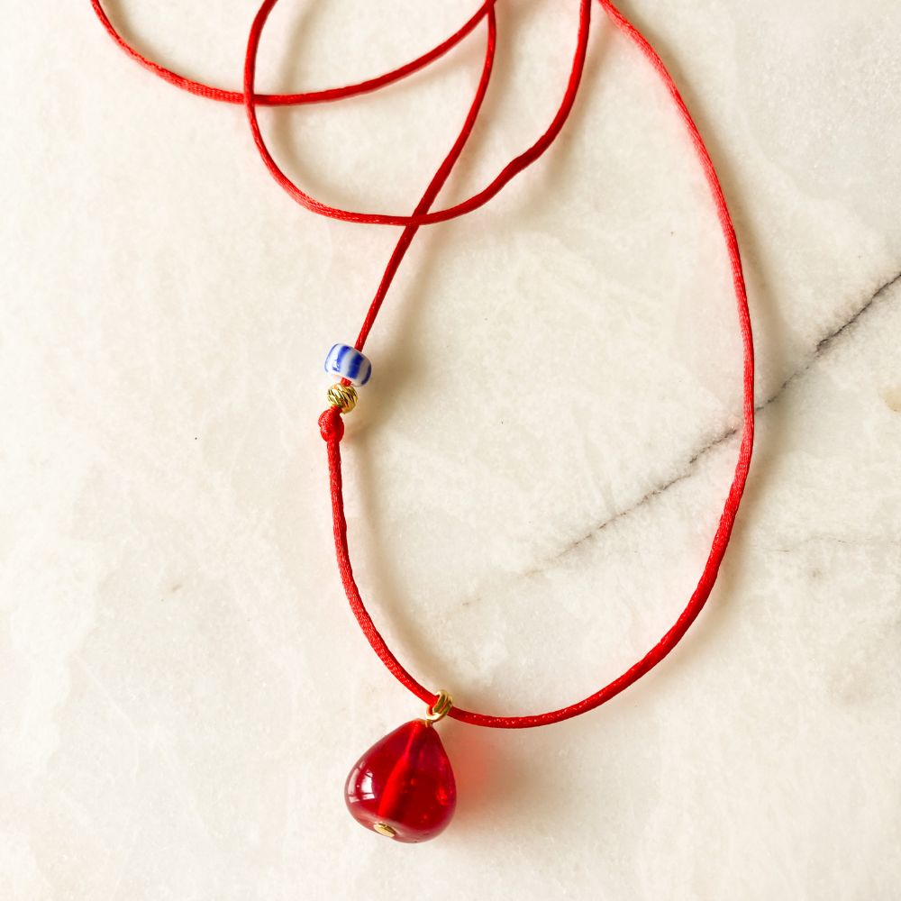 Red String No.4 Pomegranate Seed Necklace / Bracelet