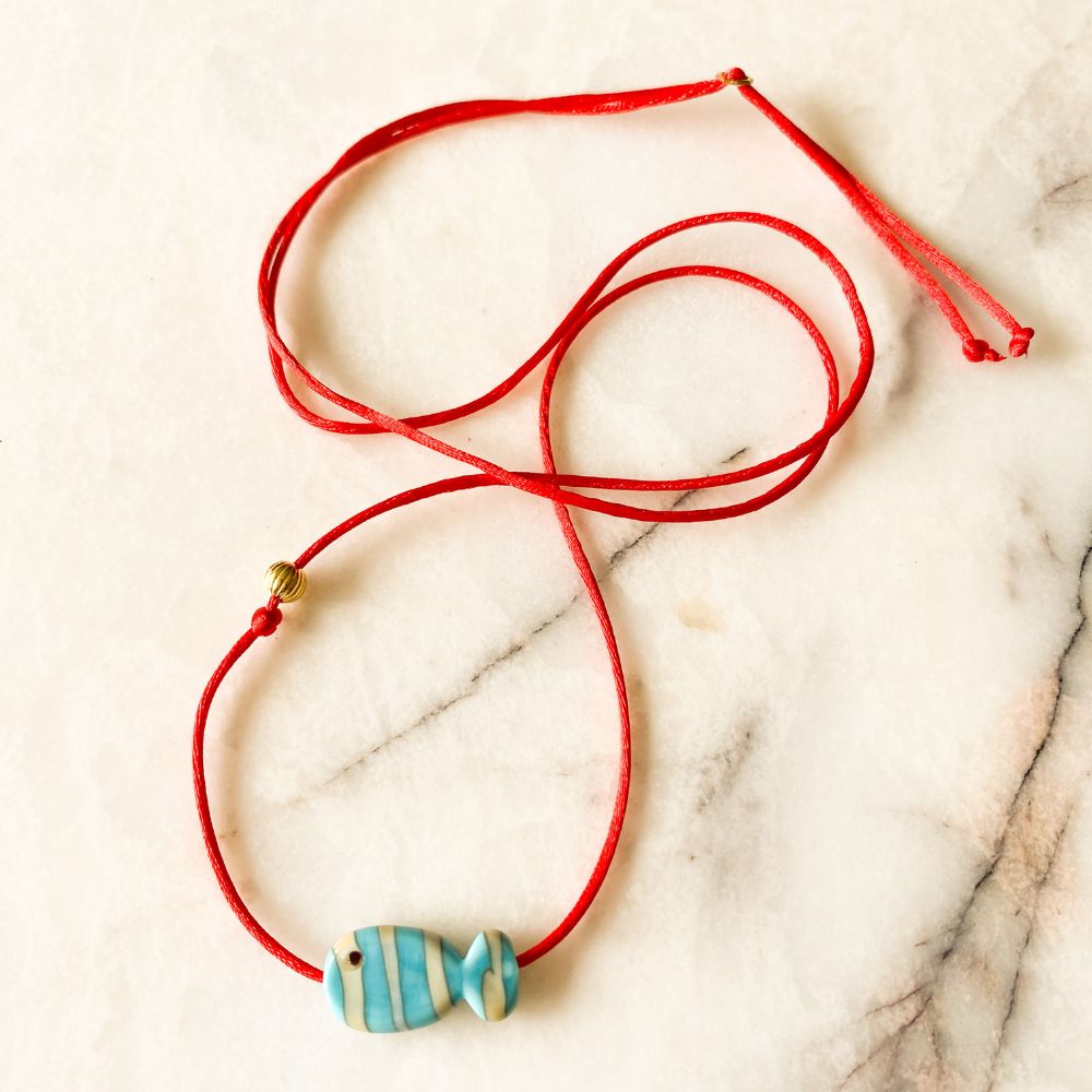 Red String No.5 Mavi Balık Kolye / Bileklik