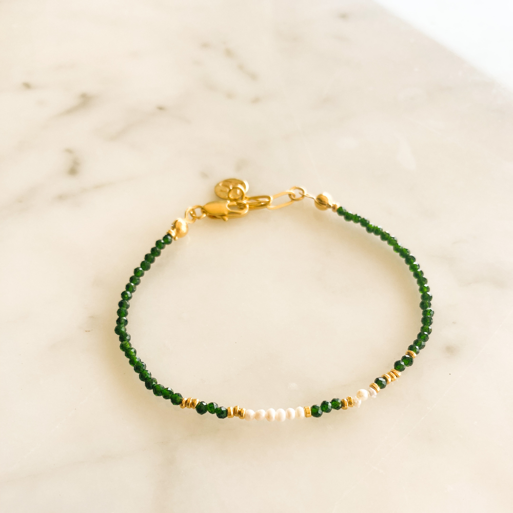 Erica Natural Pearl Jade Bracelet