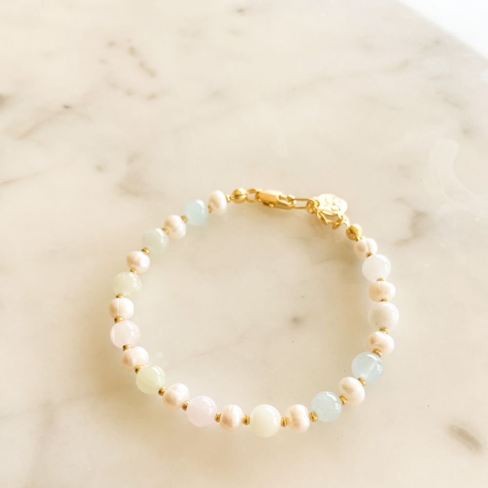 Kia Aquamarine & Quartz & Amethyst Bracelet
