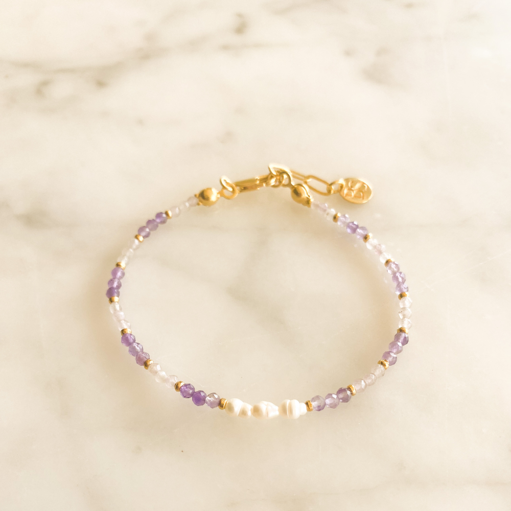 Lily Pearl & Amethyst Bracelet