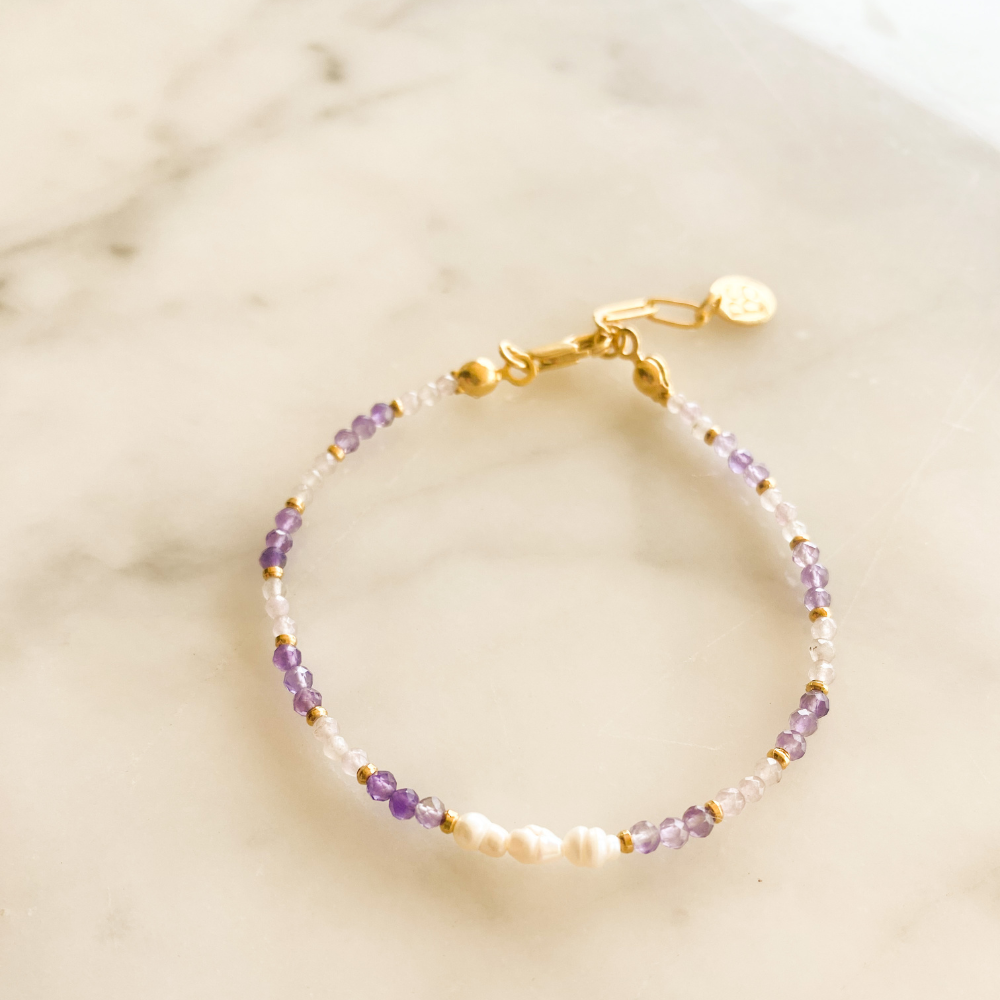 Lily Pearl & Amethyst Bracelet
