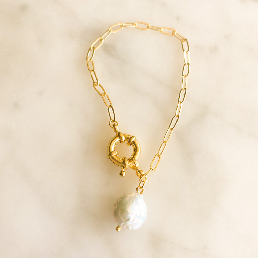 Novella Natural Pearl Chain Bracelet