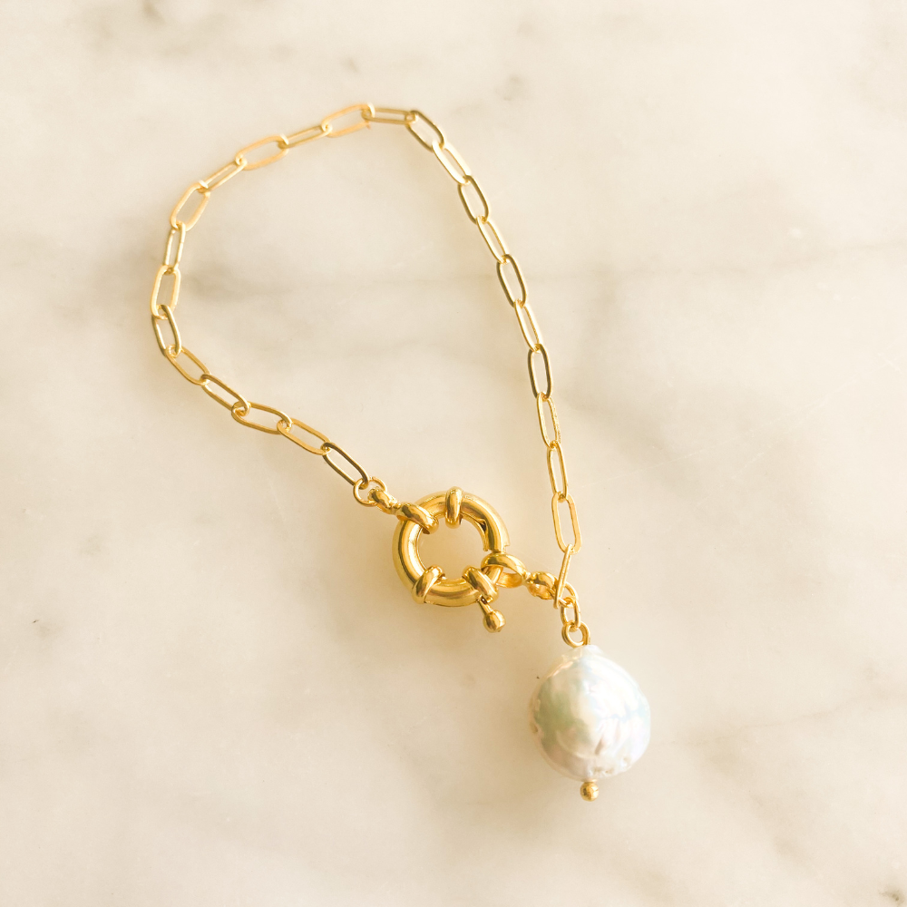 Novella Natural Pearl Chain Bracelet