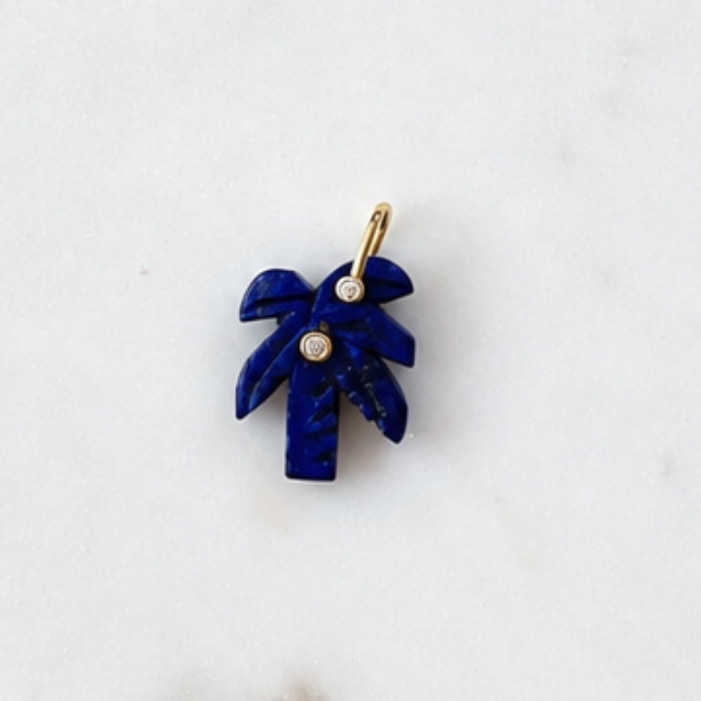 Palmita Palmiye Charm – lapis lazuli taşlı palmiye figürlü charm
