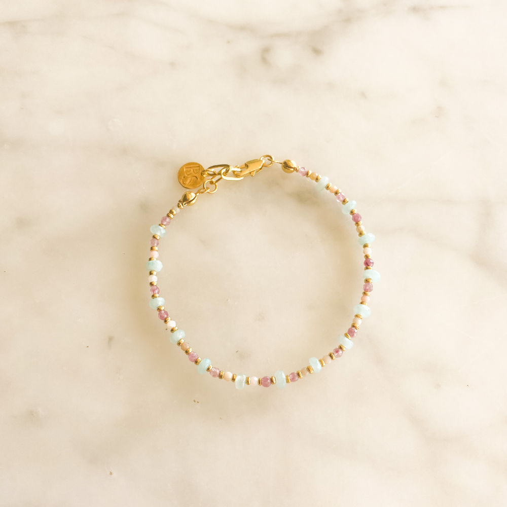 Summer Pink Opal & Jade & Quartz Bracelet