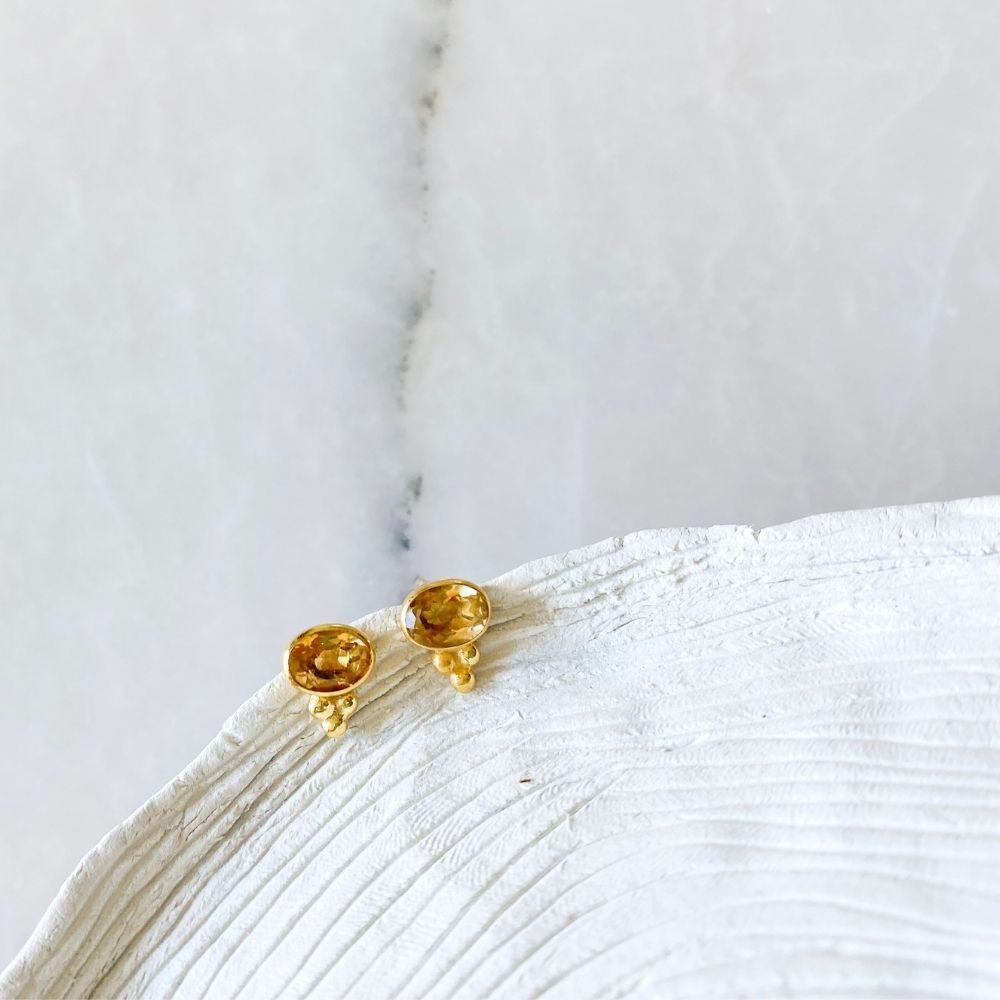 Matisse Citrine Silver Earrings