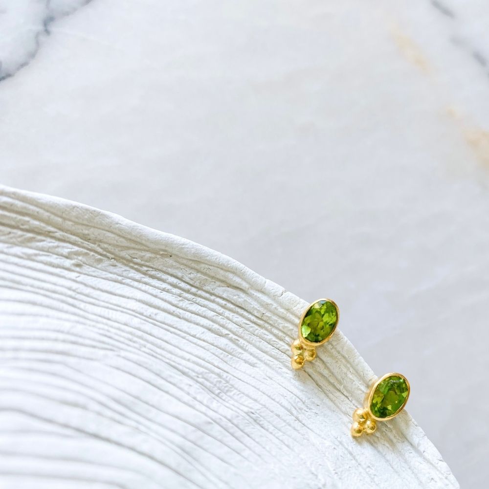 Zamira Peridot Silver Earrings