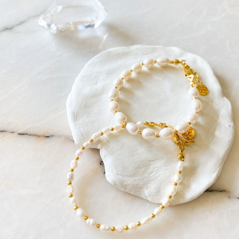 Aarin Delicate Pearl & Silver Bracelet