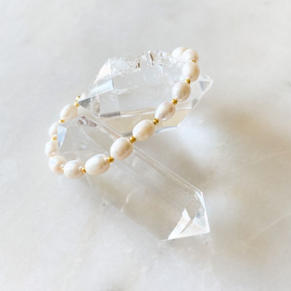 Aarin Fair Pearl & Silver Bracelet