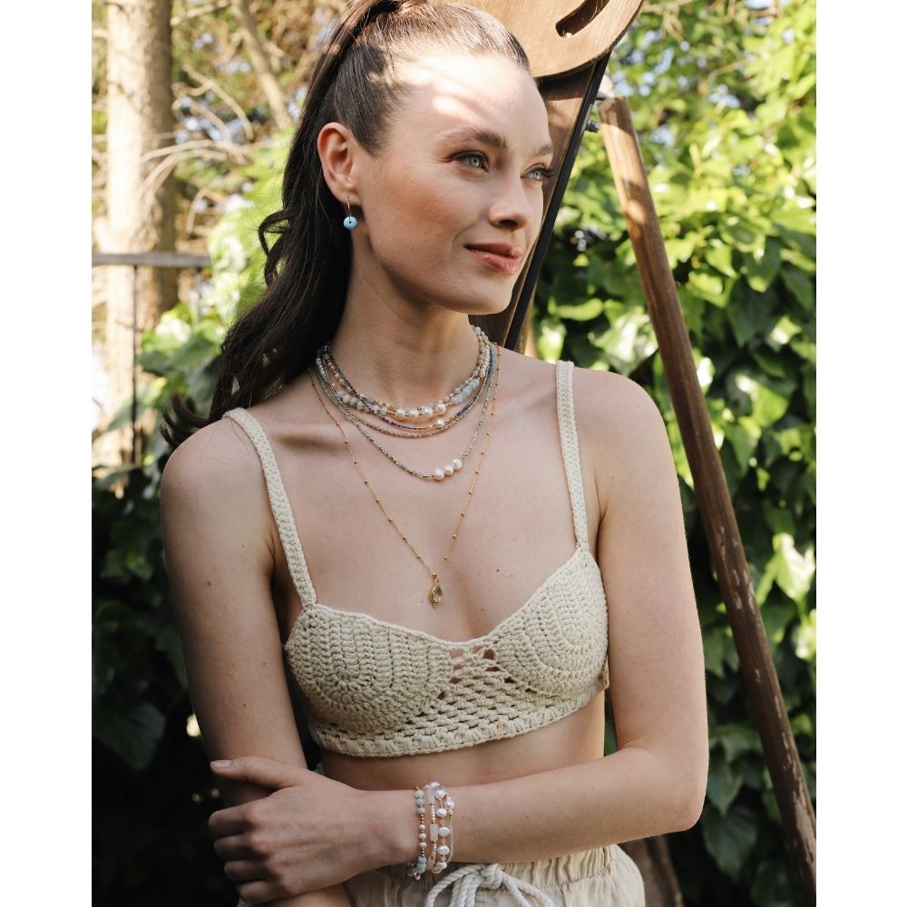 Amanda Aquamarine & Pearl Necklace