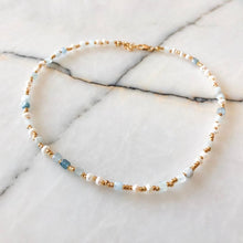 Load image into Gallery viewer, Amanda Aquamarine &amp; Pearl Necklace