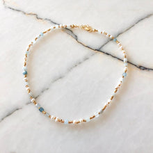 Load image into Gallery viewer, Amanda Aquamarine &amp; Pearl Necklace