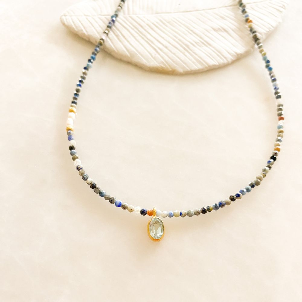 Aspira Single Topaz Mini Charm Kolye
