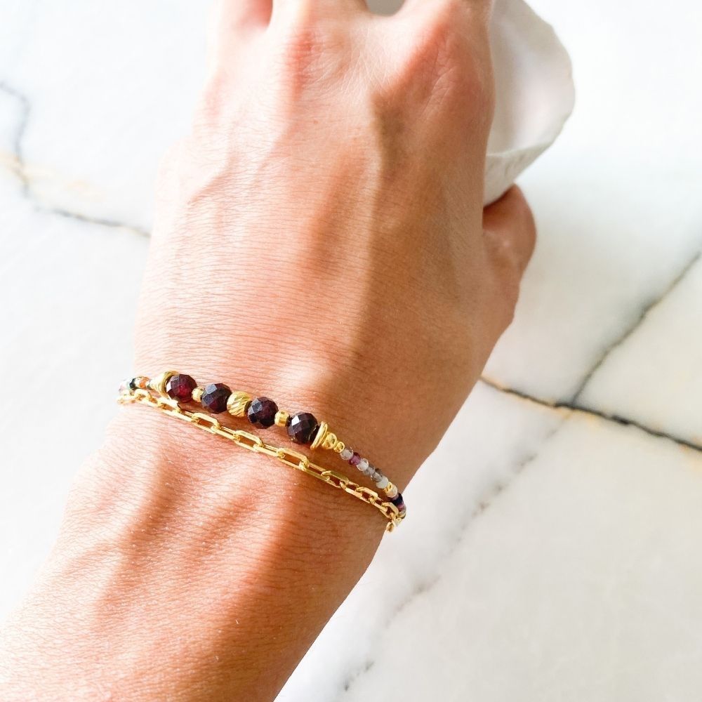 Avena Garnet & Jade & Tourmaline Bracelet