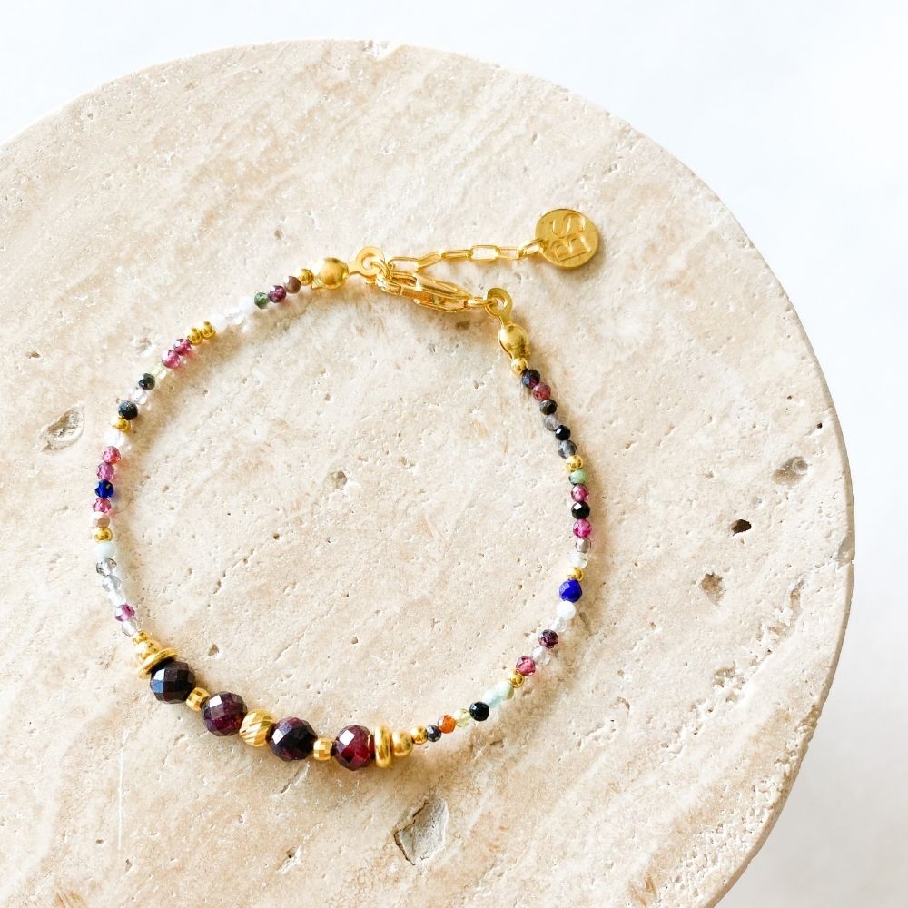 Avena Garnet & Jade & Tourmaline Bracelet