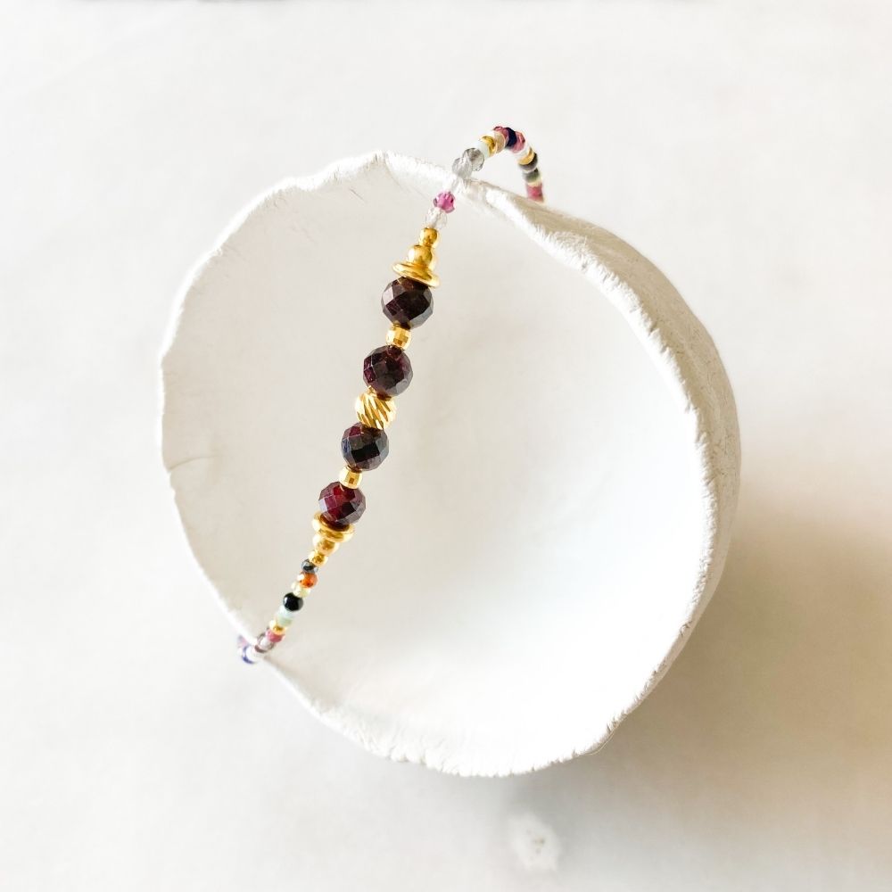 Avena Garnet & Jade & Tourmaline Bracelet