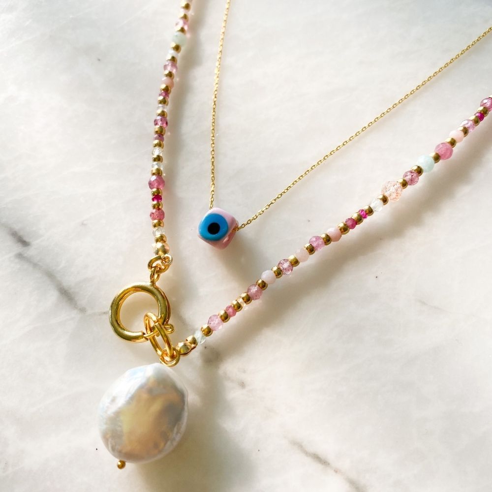 Nile Silver Chain Necklace | 0.5 cm Evil Eye Bead