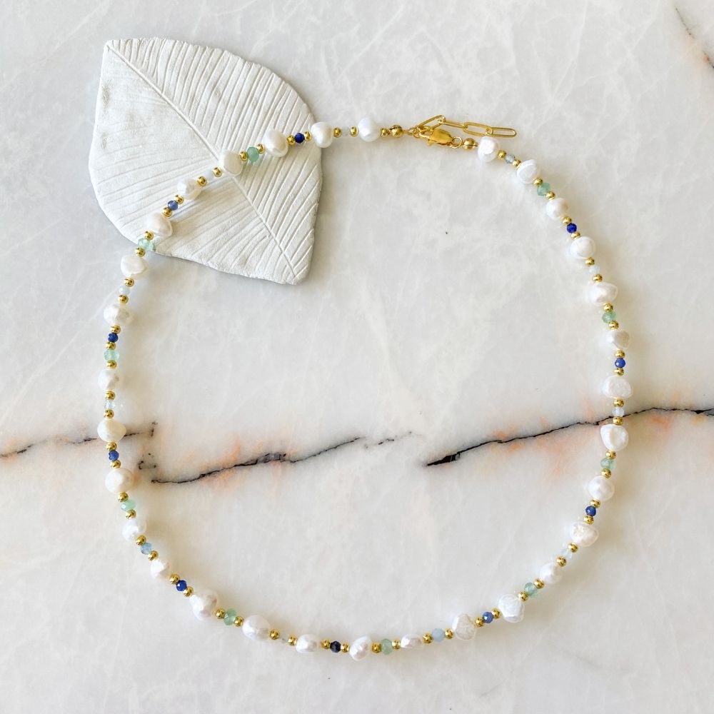 Carmen Natural Pearl & Natural Stone Necklace