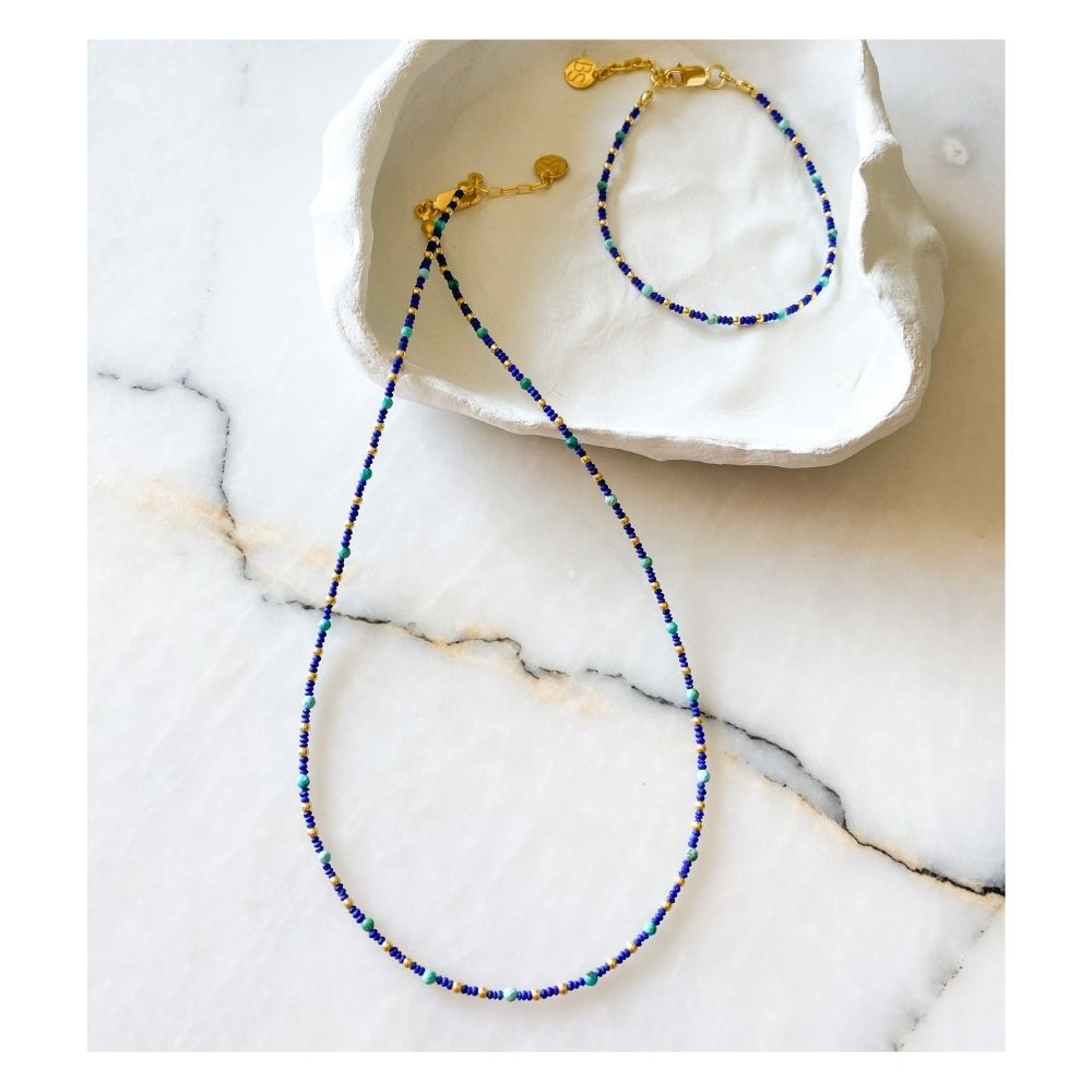 Chanchal Lapis Lazuli & Turquoise Silver Bracelet