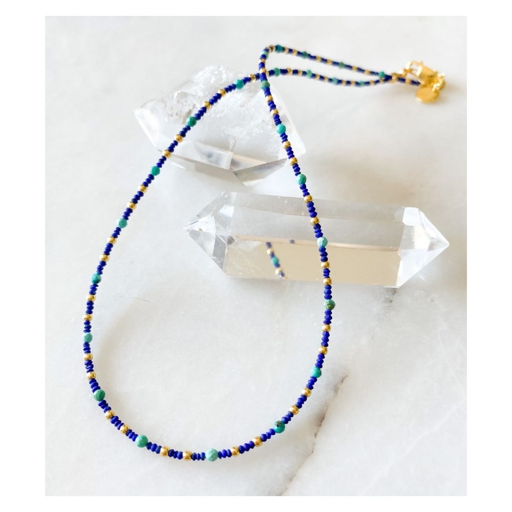 Chanchal Lapis Lazuli & Turquoise | Silver Necklace