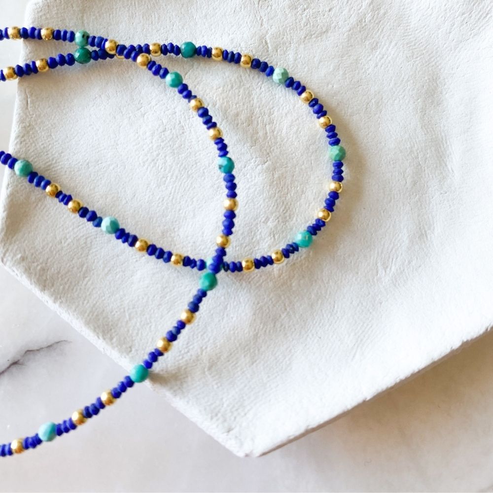 Chanchal Lapis Lazuli & Turquoise | Silver Necklace