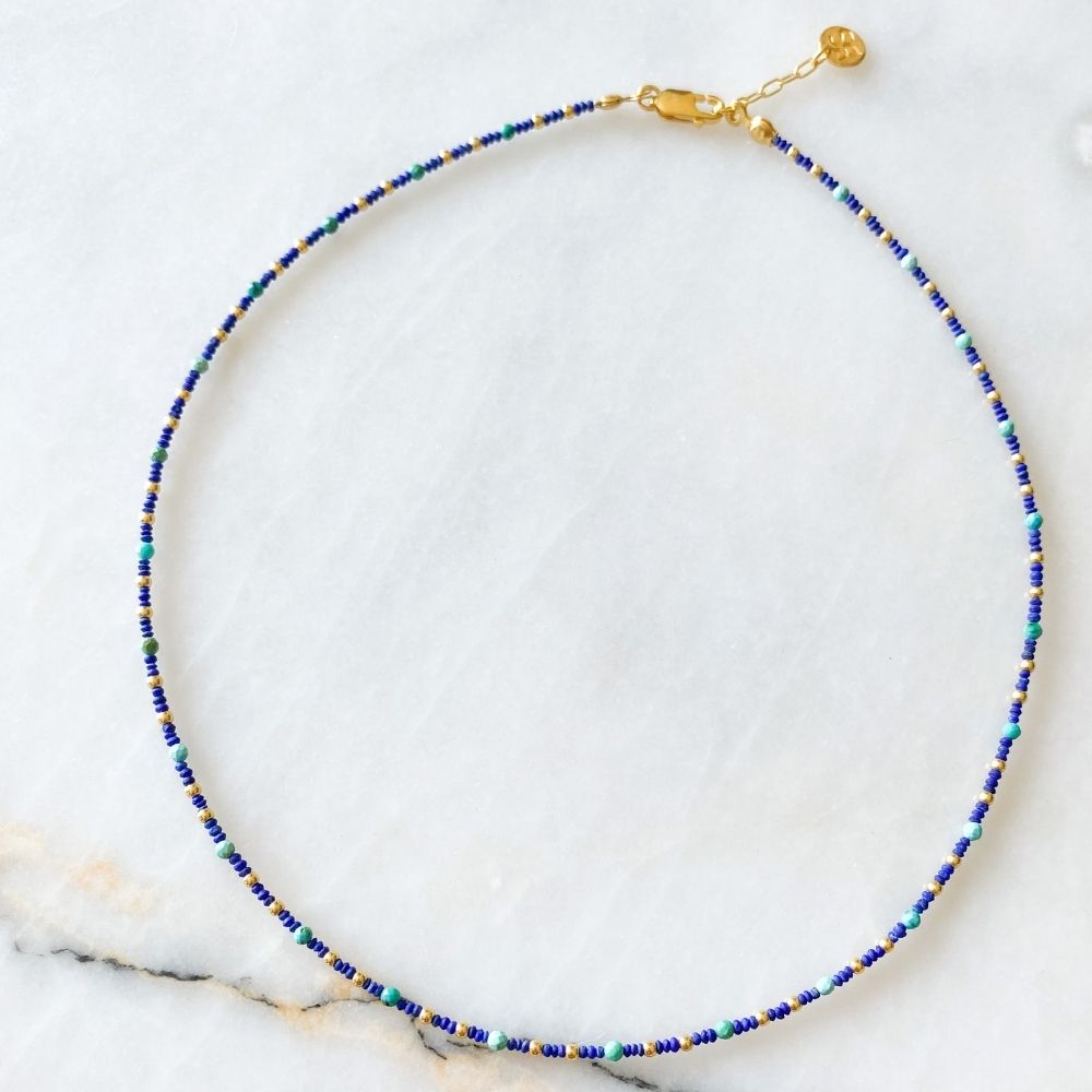 Chanchal Lapis Lazuli & Turquoise | Silver Necklace
