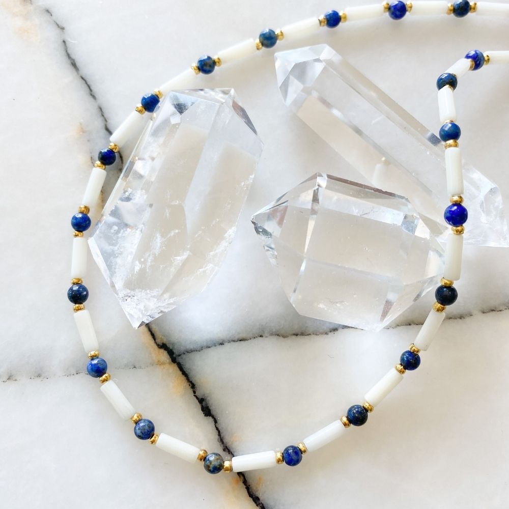Cleo Mercan & Lapis Lazuli Kolye