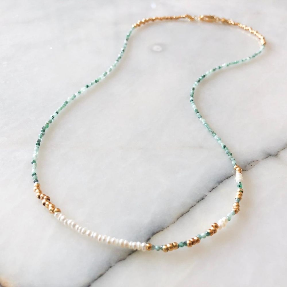 Cornucopia Emerald & Pearl Necklace