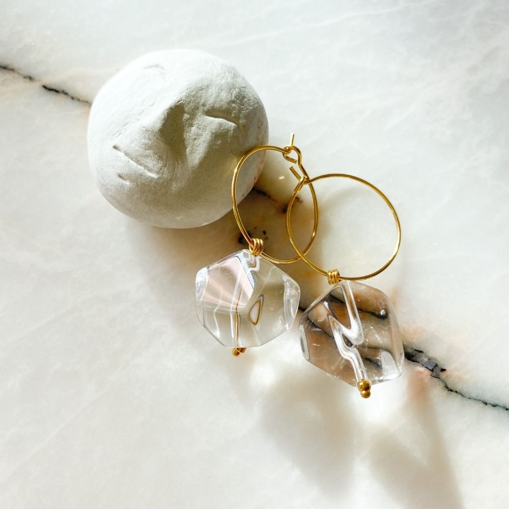 Crystalized Crystal Quartz & Silver Earrings