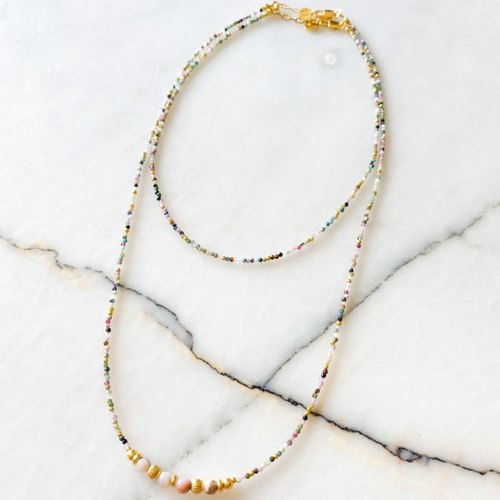 Faiza Tourmaline & Silver Necklace