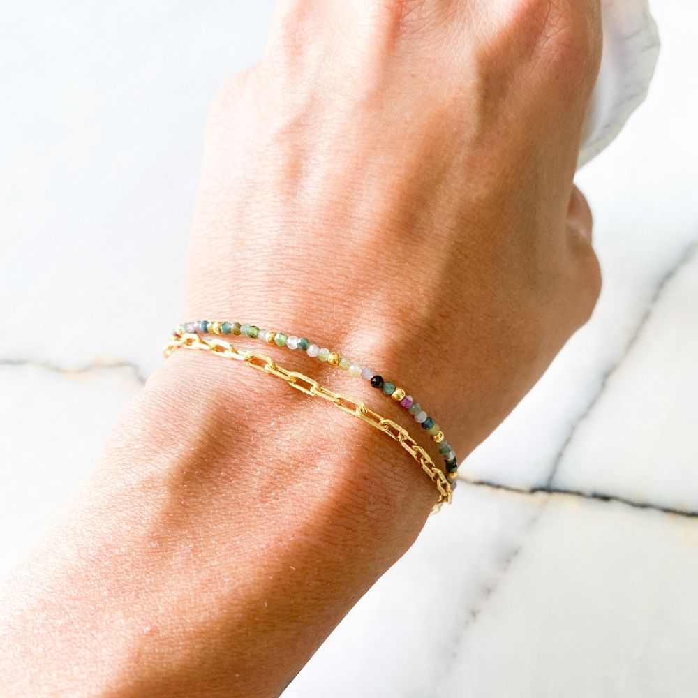 Faiza Tourmaline & Silver Bracelet