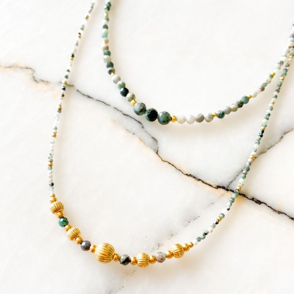 Jiera Emerald & Silver Necklace