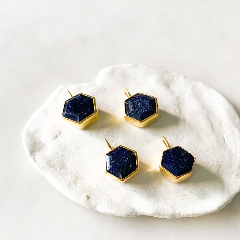 Hexagon Sapphire Charm