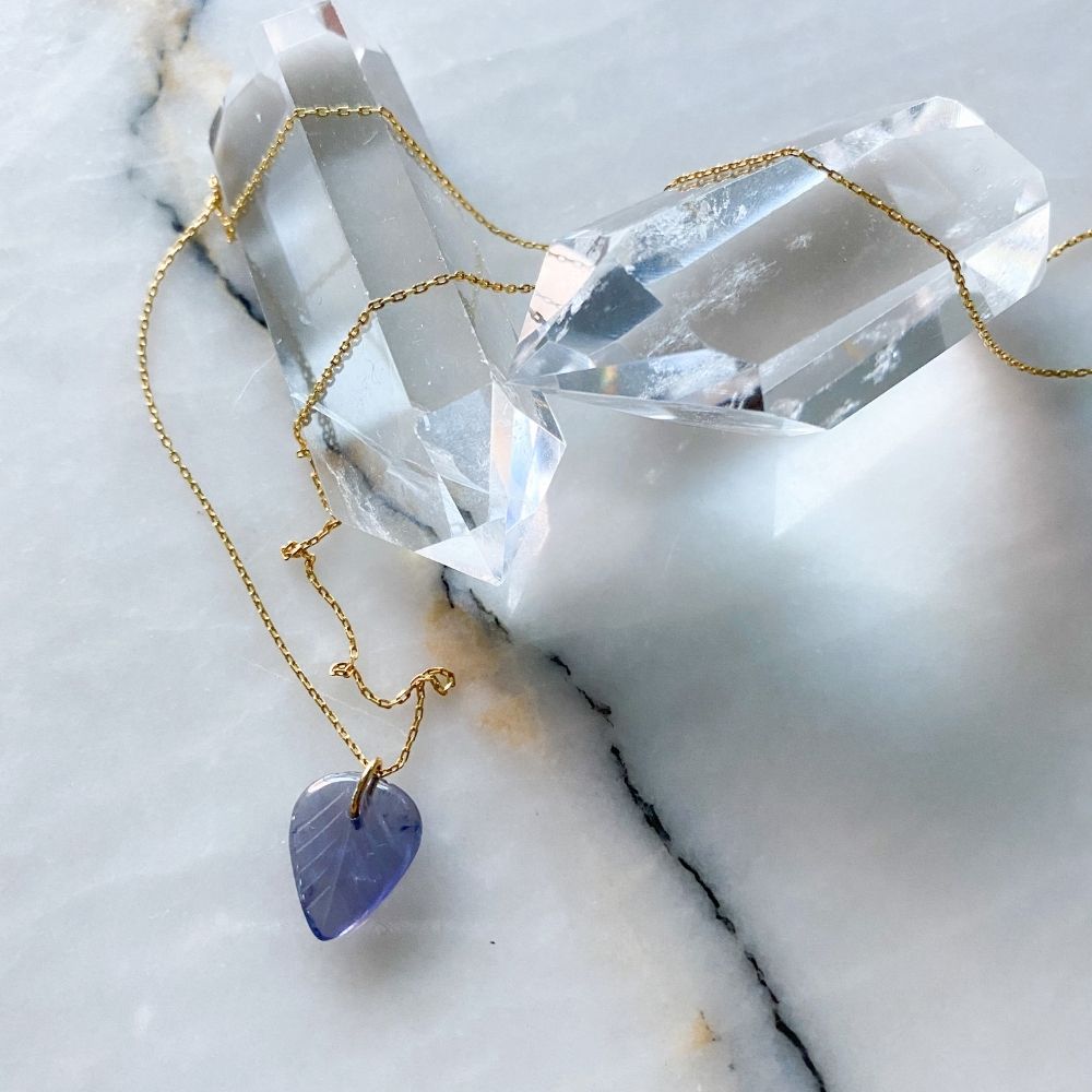Ios Iolite Stone Silver Chain Necklace