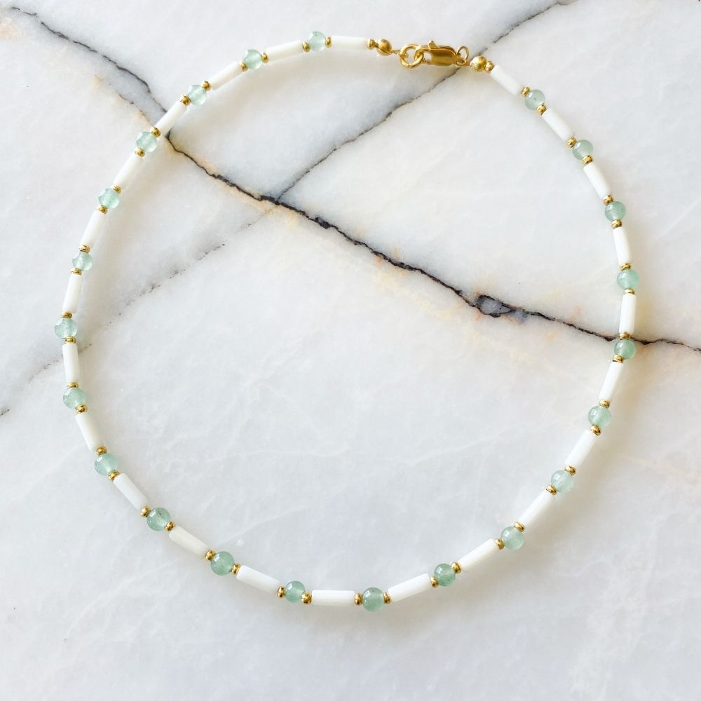 Iris Jade & Coral Necklace