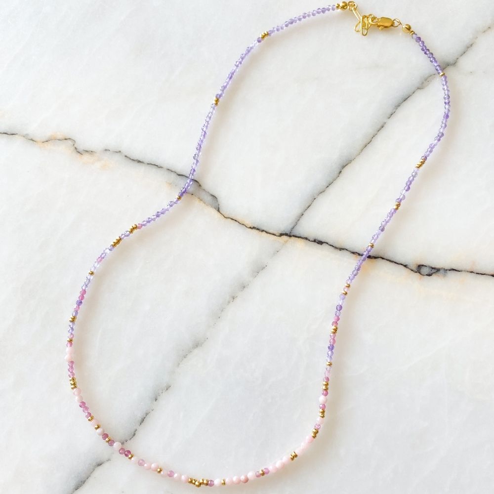 Jenna Amethyst, Pink Opal & Tourmaline Necklace