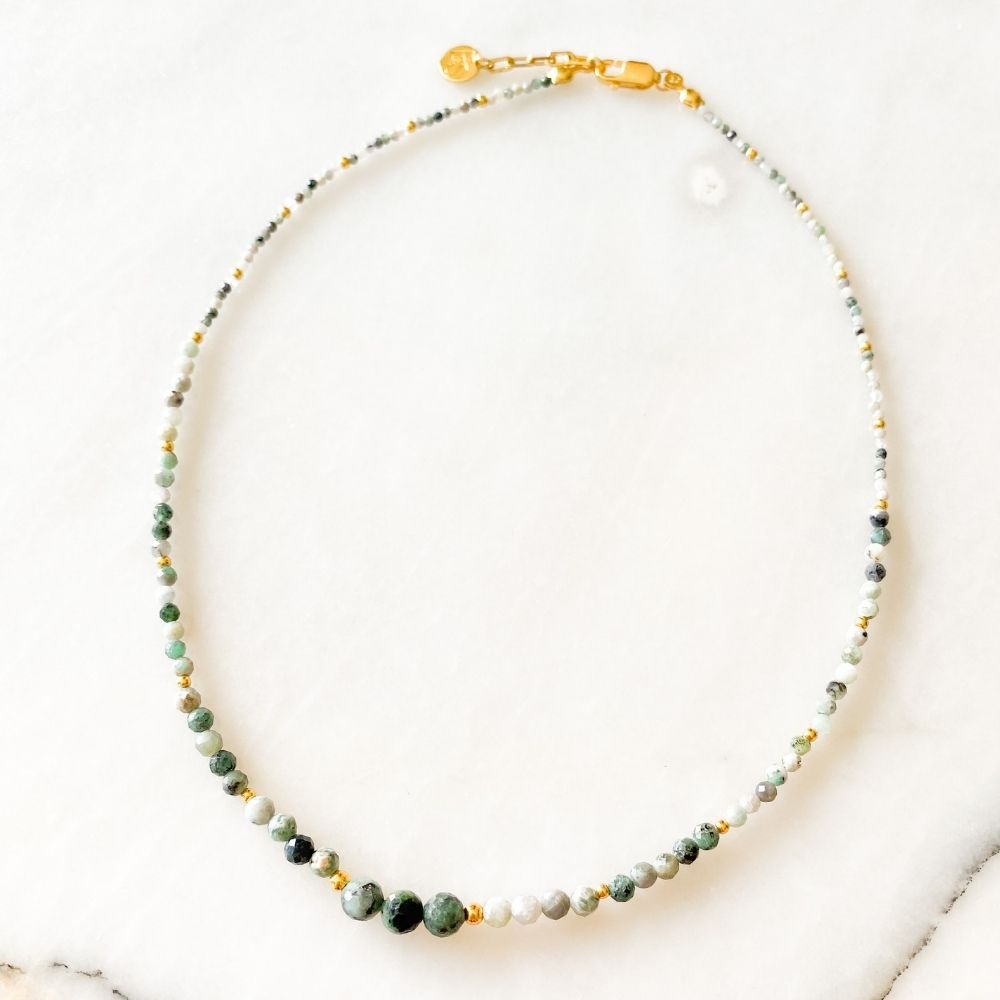 Jiera Emerald & Silver Necklace