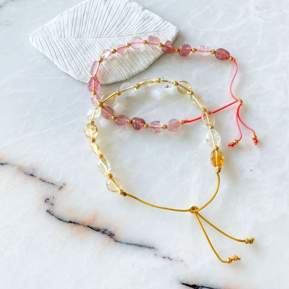 Gili Strawberry Quartz Anklet