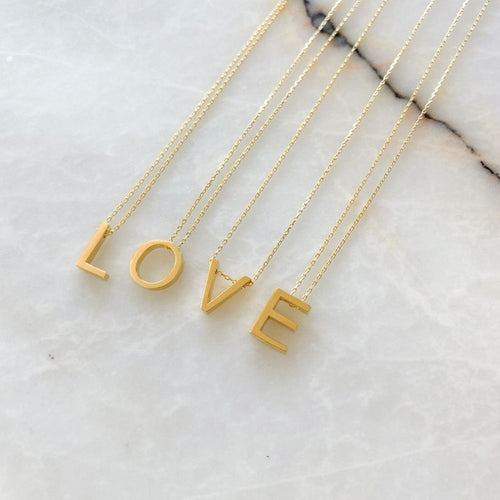 Alphabet Silver Chain Necklace | V