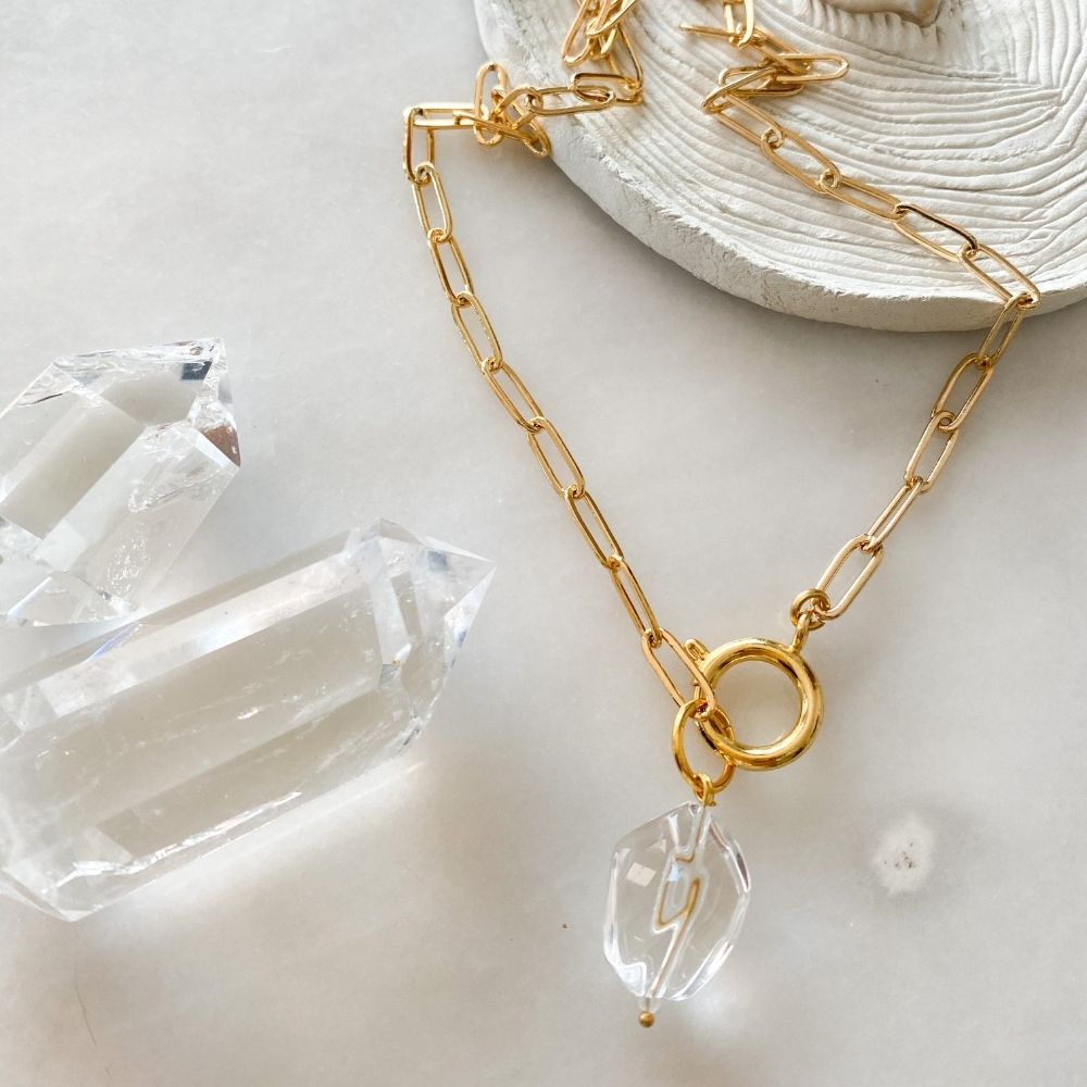 Mara Crystal Quartz Chain Necklace