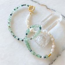 Load image into Gallery viewer, Naaz Emerald &amp; Aventurine &amp; Pearl Necklace | Double Trouble Collection