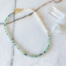 Load image into Gallery viewer, Naaz Emerald &amp; Aventurine &amp; Pearl Necklace | Double Trouble Collection