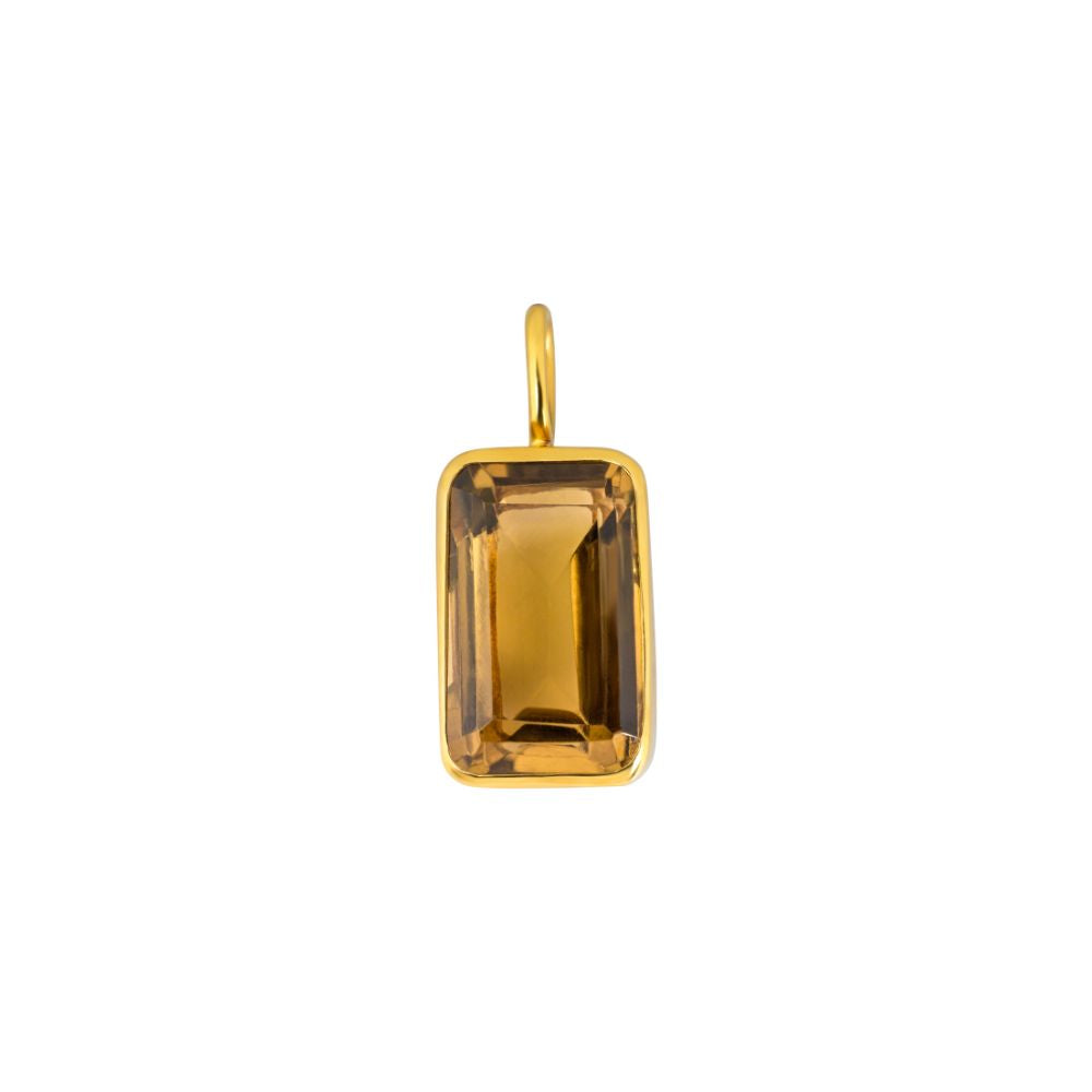 Octagon Smokey Quartz Charm
