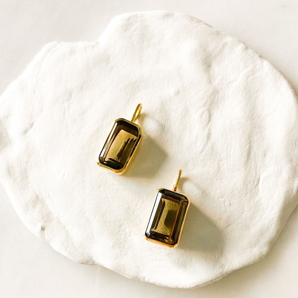 Octagon Smokey Quartz Charm